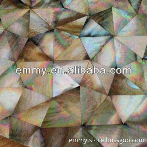 Brown lip mother of pearl seashell mosaic wall tile irregular triangle